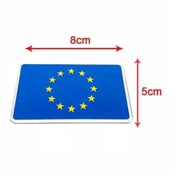 Наклейка из алюминиевого сплава с национальным флагом Европейского союза для кузова автомобиля, аксессуары для украшения внешней решетки мотоцикла