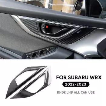 Наклейка из натурального твердого углеродного волокна для Subaru WRX/ WRX STI 2022 2023 2024Car, панель передней двери ручки, внутренняя отделка, аксессуары
