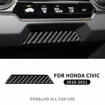 Наклейка из натурального углеродного волокна для Honda Civic 10, 2016, 2017, 2018, 2019, 2020, аксессуары для хранения внутренней отделки коробки RHD LHD
