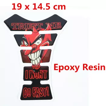 Наклейка на бак мотоцикла, Наклейка 3D Fishbone из углеродного волокна с логотипом дьявола и черепа, защитный чехол для топлива и газа, аксессуары для гоночных мотогонок