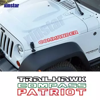 Наклейка на капот автомобиля 2 шт., наклейка для Jeep Commander TRAILHAWK COMPASS PATRIOT WRANGLER RUBICON, автомобильные аксессуары