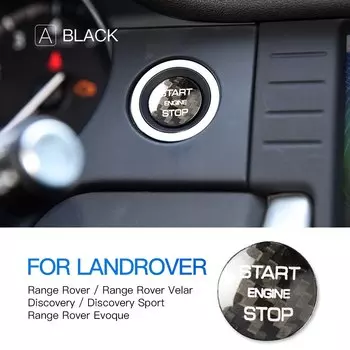 Наклейка на кнопку запуска двигателя, для Land Rover Discovery Sport, Range Rover Evoque, углеродная фибра, наклейка на устройство зажигания