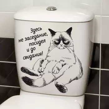 Наклейка на крышку унитаза "Домашний кот"