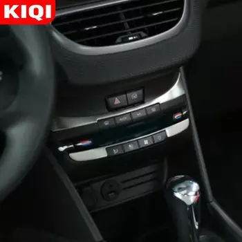 Наклейка на панель управления автомобиля KIQI, наклейка с блестками для переключателя кондиционера салона Peugeot 208 2015-2019, аксессуары
