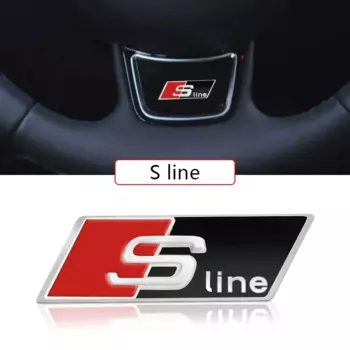 Наклейка на руль автомобиля из сплава, эмблема для Audi Sline RS A4 A3 A5 A6 A7 A8 Q3 Q5 Q7 Q8 B5 B6 B7 B8 B9 Q7 8P 8V Автомобильные аксессуары