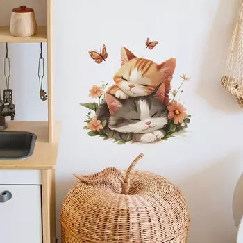 Наклейка на стену "Милый спящий кот" HonC