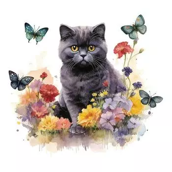 Наклейка на унитаз кошка ПВХ