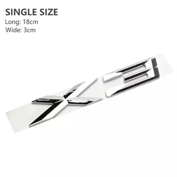 Наклейка на значок для автомобилей БМВ X1, X3, X5, X6, E83, F25 GT, пластик, с логотипом, хромированный, серебристый хвост