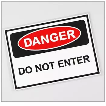 Наклейка «не входит в опасность»