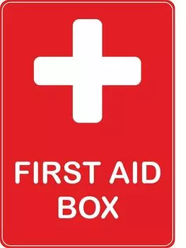 Наклейка первая помощь красная KK винил 15х10.6 см