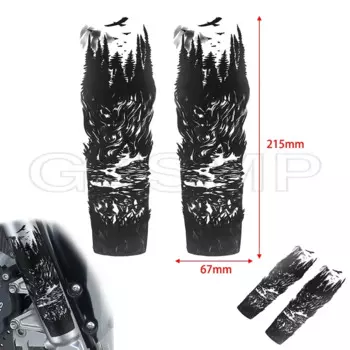 Наклейка с изображением головы лесного зверя на переднюю вилку мотоцикла, Череп, наклейка, подходит для Kawasaki, Honda, Yamaha, Suzuki, Harley