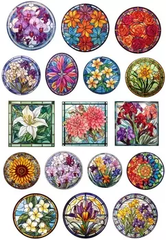 Наклейки BLINGIRD с цветами для скрапбукинга