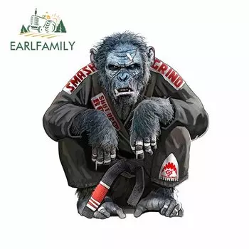 Наклейки для автомобиля EARLFAMILY, 13 см, с изображением джиу-джитсу, монстра, голубые, водонепроницаемые, на бампер, наклейки на холодильник дюйма