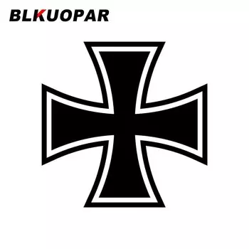 Наклейки для автомобиля с железным крестом BLKUOPAR, солнцезащитные наклейки с защитой от царапин, водонепроницаемые высекальные аксессуары для холодильника и автомобиля