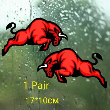 Наклейки для автомобиля три мишки WCS035, 17 х10 см, сердитый бык, красный, забавная наклейка для автомобилей, красочные, автомобильные отличительные знаки