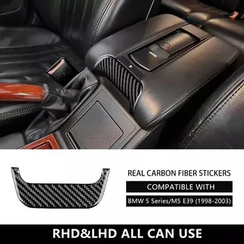 Наклейки для BMW 5 серии M5 E39 1998-2003 коробка для хранения из углеродного волокна передняя ручка подлокотника панель крышка внутренняя отделка Аксессуары