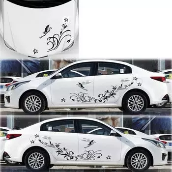 Наклейки для кузова автомобиля, Бабочка, любовь, цветок, наклейки для автомобиля, наклейки для капота внедорожника