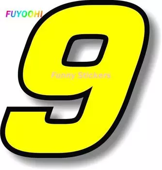 Наклейки FUYOOHI Play, желтые гоночные цифры с черной границей, фотографические гоночные цифры, декоративные автомобили