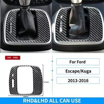 Наклейки из настоящего углеродного волокна для Ford Escape Kuga 2013-2016, Центральная панель переключения передач, внутренние декоративные аксессуары для автомобиля