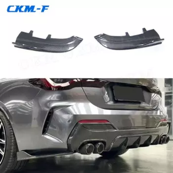 Наклейки из углеродного волокна для заднего бампера автомобиля, разветвители губ, канаты из ФАП, неокрашенные черные наклейки с отделкой для BMW 4 серии G22 G23 2020 и выше