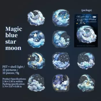 Наклейки Journal GO Луна и звезды 10 шт