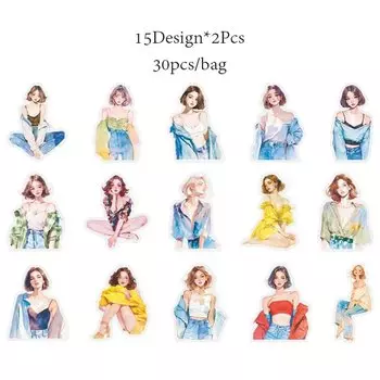 Наклейки Mr. Paper, 6 стилей, 30 шт.