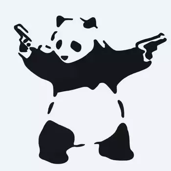 Наклейки на автомобиль, милая панда, двойной пистолет, наклейки на окно мотоцикла, наклейки на бампер, украшение в виде животных, виниловая наклейка, 15 см, ПВХ KK