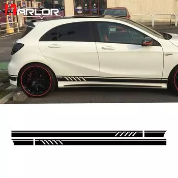 Наклейки на боковую юбку автомобиля, Виниловая наклейка для Mercedes Benz AMG A C Class W177 W205 W203 W204, 2 шт./лот