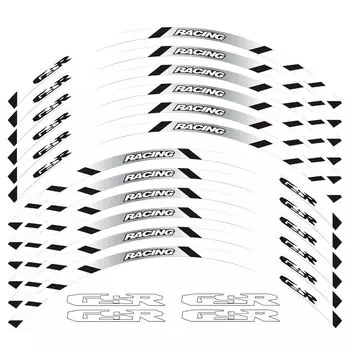 Наклейки на мотоцикл, наклейки на передние и задние колеса, светоотражающие водонепроницаемые наклейки в полоску на обод для Suzuki GSR
