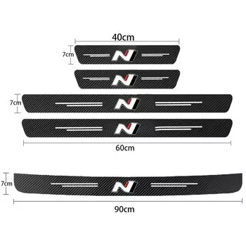 Наклейки на порог автомобильной двери из углеродного волокна, защита от царапин, наклейки для Hyundai N LINE i30 i20 Accent Tucson Elantra