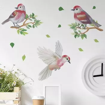 Наклейки на стену HonC Картинки ветвей птиц