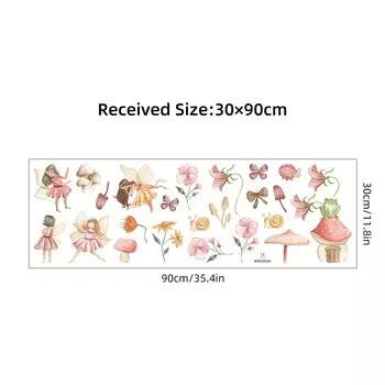 Наклейки На Стену С Героями Мультфильмов Для Детской Комнаты-красочные Украшения В Виде Эльфов И Цветов, Водонепроницаемые ПВХ