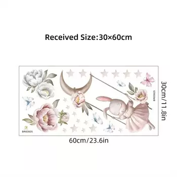 Наклейки На Стену С Изображением Кролика, Бабочки И Животного, Красочные ПВХ