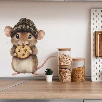 Наклейки на стену с изображением мышей, еды печенья для кухни, ресторана, украшения, фреска, детская комната, спальня, домашний декор, самоклеящиеся наклейки