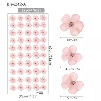 Наклейки на стену Sproutfox Бохо розово-белые цветы