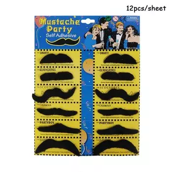 Наклейки с усами мейдинг черные 12 шт
