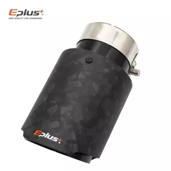 Наконечник глушителя EPLUS, автомобильная выхлопная система, насадка на глушитель из матового углеродного волокна, универсальная прямая выхлопная труба, черный цвет