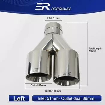 Наконечник выхлопной трубы, модификация автомобиля, двойной выпуск, насадка для выхлопной трубы, украшение, глушитель из нержавеющей стали