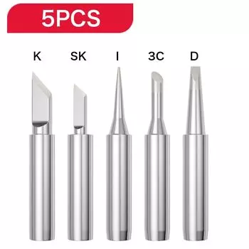 Набор наконечников для паяльника, 5 шт., красная Медная головка для паяльника 900M-T, наконечник для электрического паяльника