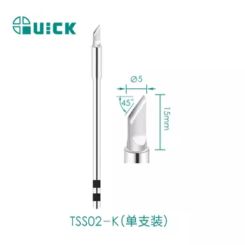 Наконечники для паяльника QUICK TS1200A, сменные насадки для паяльника с нагревательным сердечником, TSS02/3C/J/I/K/SK/0.8D, оригинал