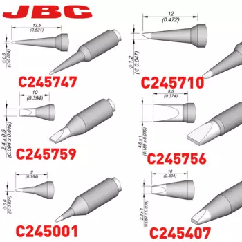 Наконечники JBC, оригинальные наконечники для пайки серии C245, беспроводные нагревательные инструменты для паяльной станции JBC, ручка T245
