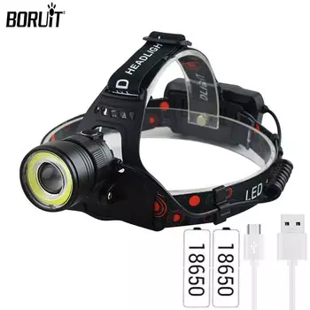 Налобный фонарь BORUiT с зумом