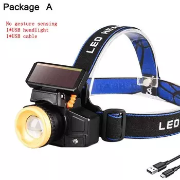 Налобный фонарь POCKETMAN Solar T6 18650 USB