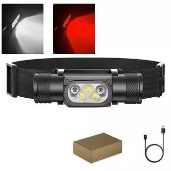 Налобный фонарь Sololandor белый/красный 18650