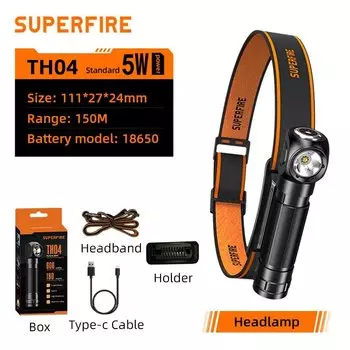 SUPERFIRE Налобный фонарь 90°