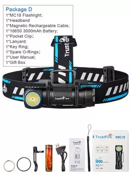 Налобный фонарь TrustFire MC18 1200 люмен