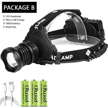 Налобный фонарь ZHUIGUANGZHE 2064 XHP160 черный