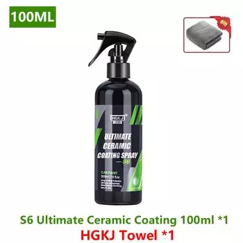 Нано-керамическое покрытие для автомобиля, уход за краской HGKJ S6, полировочное восковое гидрофобное покрытие, водонепроницаемый спрей для автомобильного детейлинга, жидкое стекло, воск для автомобиля