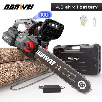 NANWEI Бесщеточная электрическая цепная пила 12 дюймов