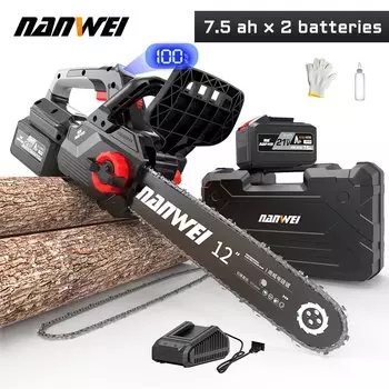 NANWEI бесщеточная электрическая цепная пила 12 дюймов